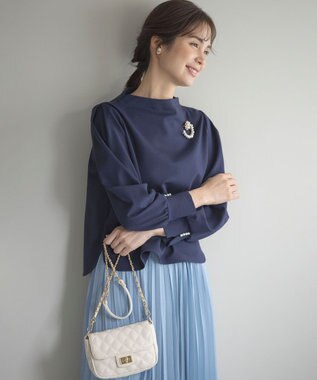 組曲 S 【WEB限定・2SET】ポンチトップス×プリーツスカートセットアップ ネイビー×ブルー系