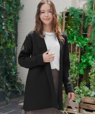 Tiaclasse 【洗える】リブ編み着流しカーディガン