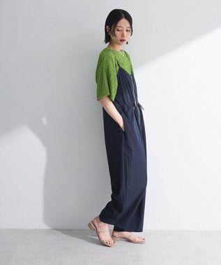 Green Parks ＺＩＰ付きドロストコクーンサロペット Navy
