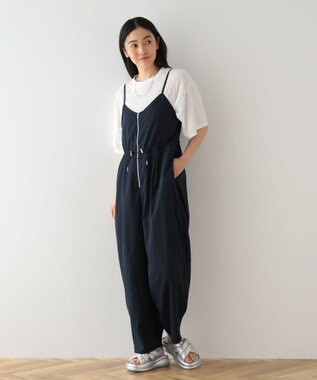 Green Parks ＺＩＰ付きドロストコクーンサロペット Navy