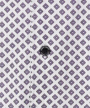 JOSEPH ABBOUD 【オーガニックコットン使用】ジオメトリックパターンシャツ ライラック系5