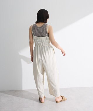 Green Parks ＺＩＰ付きドロストコクーンサロペット Ecru