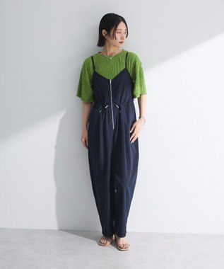 Green Parks ＺＩＰ付きドロストコクーンサロペット Navy