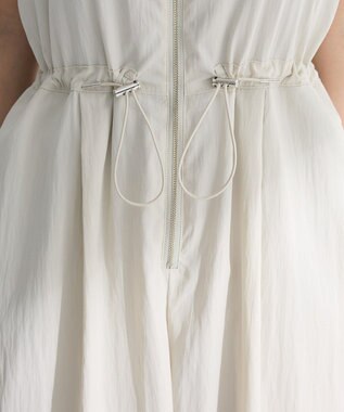 Green Parks ＺＩＰ付きドロストコクーンサロペット Ecru