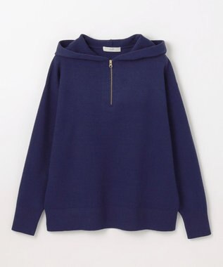 【洗濯機可】ハーフジップニットフーディー