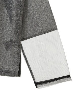 Green Parks 袖チュールドッキングラメプルオーバー Black