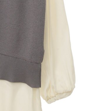 Green Parks 布帛ドッキングニットチュニック Gray Mixture