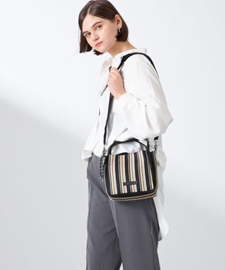 Y'SACCS マルチストライプ すっきりトート Sサイズ ブラック