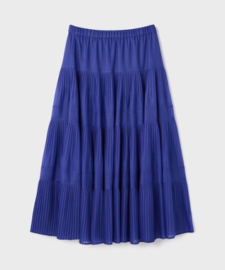 GRACE CONTINENTAL プリーツティアードスカート ブルー