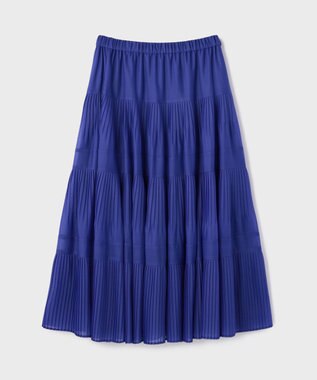 GRACE CONTINENTAL プリーツティアードスカート ブルー