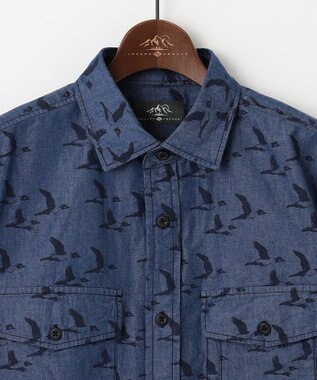 JOSEPH ABBOUD MOUNTAIN 【テーム ヤルヴィコラボ】バードプリント シャツ ネイビー系6