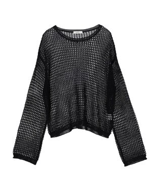 earth music&ecology レーシーニットプルオーバー Black