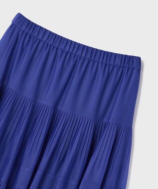 GRACE CONTINENTAL プリーツティアードスカート ブルー