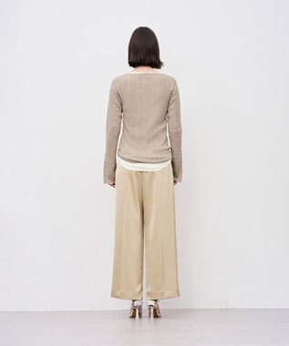 uncrave シャイニーダブルサテン ワイドパンツ ゴールドベージュ