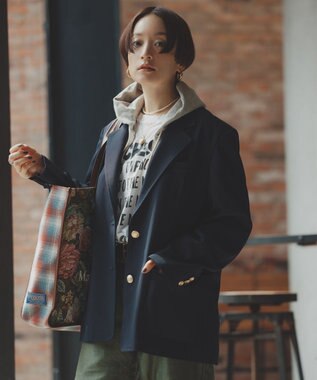 #Newans 【高山都さんコラボ】オーバーサイズテーラードジャケット ネイビー