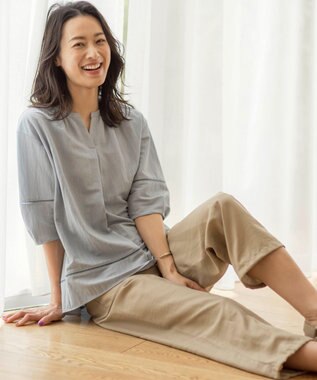 J.PRESS LADIES ナチュラルジャージー カットソー ダルブルー系