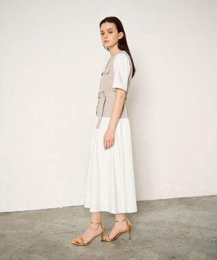 GRACE CONTINENTAL レイヤードコンビワンピース ベージュ