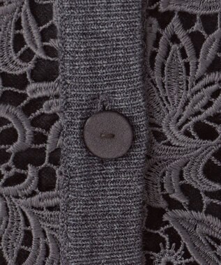 自由区 【カトリエムブーケ】Tricot de dentelle レースカーディガン チャコール