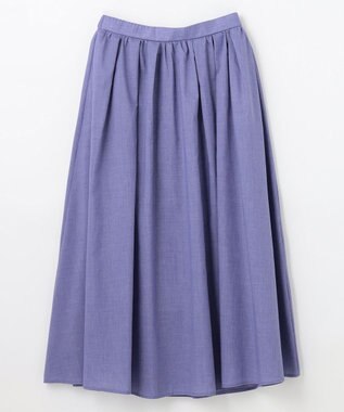 ANY L 【ウエストゴム】シャンブレーライクフレアスカート パープル