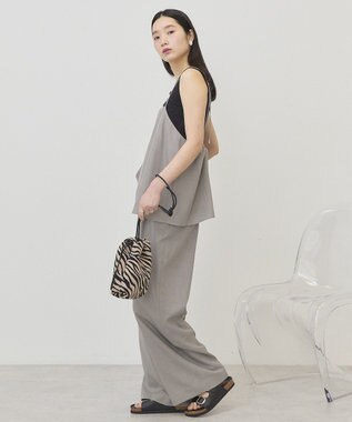 AMERICAN HOLIC リネンライクビスチェサロペット Gray Beige