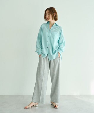 YECCA VECCA バックギャザーロングシャツ Mint