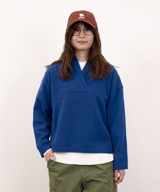 J.PRESS YORK STREET 【WOMEN】ウールカシミヤ 変形Vネック ニット
