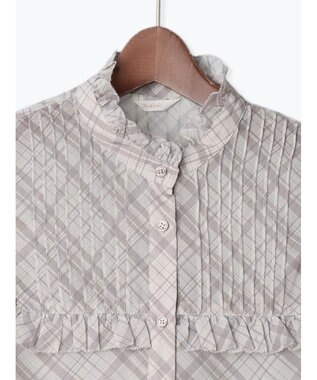 Te chichi パターンアソートシフォンフリルブラウス グレー