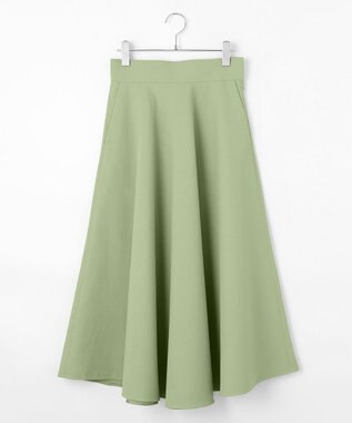 #Newans 【シワになりにくい】〈花乃まりあさんコラボ〉サーキュラースカート スモークグリーン