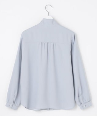 J.PRESS LADIES 【洗える】ヌーディスバックサテン ボウタイ ブラウス サックスブルー系