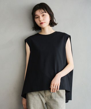 #Newans 【洗える】スクエアシルエットノースリーブカットソー