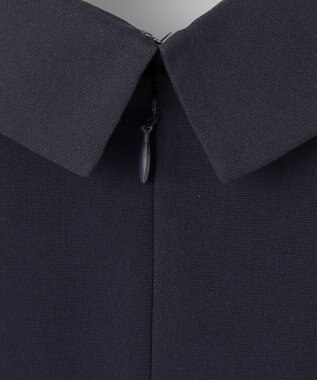 23区 【VERYコラボ】トリアセダブルジョーゼット つけ襟 ボウタイワンピース ネイビー系