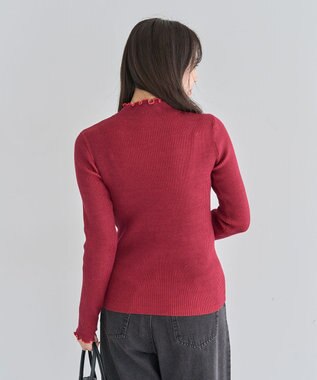 Green Parks ・ＡＮＤＳＥＡＲＣＨ　メランジリブハイネックニット Red