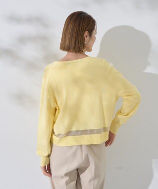 YECCA VECCA シアーMIXカーディガン Off White