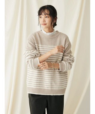 CRAFT STANDARD BOUTIQUE 洗えるモールニットボーダープルオーバー