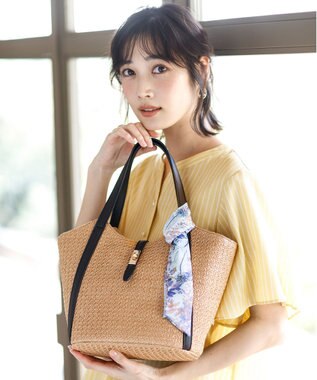 ANY SIS スカーフ付き カゴバッグ ナチュラル