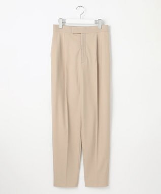 23区 【エステータ】ウールトロドライストレッチ タックテーパード パンツ ベージュ