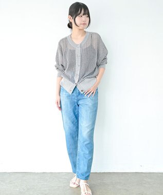 caqu FS linen ankle tapered アンクル丈 テーパードボーイフィットリネンデニム 3years