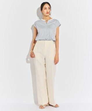 BEIGE， 【WEB限定】AUBIN / バイカラートップス Sax × White