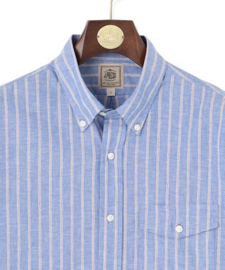 J.PRESS MEN 【WEB・一部店舗限定】コットンリネンストライプシャツ ダルブルー系1