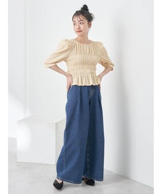 earth music&ecology ポコポコシャーリングトップス Yellow