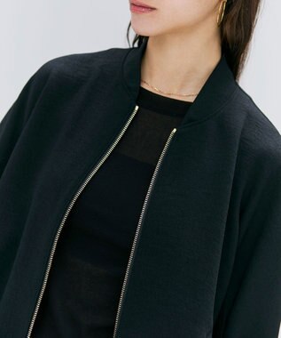 BEIGE， 【洗える】POMONA / ゴールドジップライトブルゾン Black