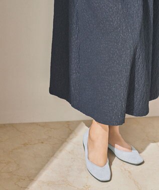 steppi 【洗える/撥水】 トリムスクエア パンプス シルバー