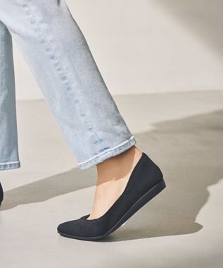 steppi 【洗える/撥水】 トリムスクエア パンプス ブラック