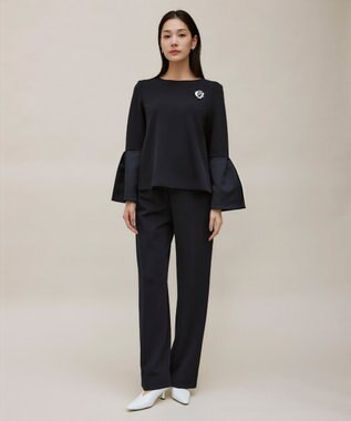 ICB L 【洗える】ミリオーネダンボールニットブラウス ネイビー系