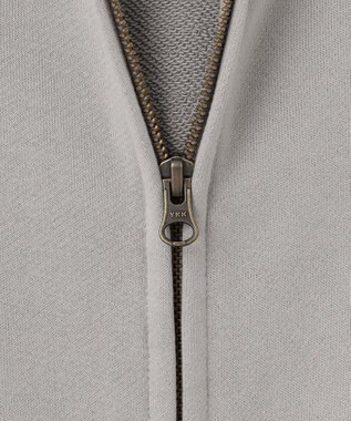 J.PRESS YORK STREET 【UNISEX】フルジップ裏毛ロゴパーカー ベージュ系