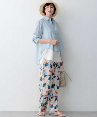 23区 【先行予約】シアータンブラー ファンクショナル シャツ サックスブルー系