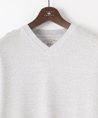 JOSEPH ABBOUD 【オーガニックコットン使用・日本製】JOEコットンサッカー Vネック Tシャツ ライトグレー系7
