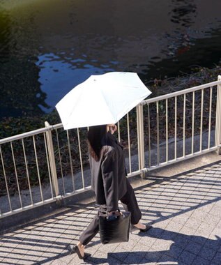 AURORA テレビで紹介！【WEB限定】 バイカラー晴雨兼用傘（折りたたみ・クイックオープン） サックス