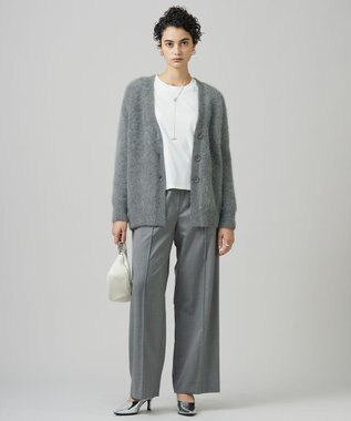 ICB 【洗える】Ｔ/Wブロード ワイドストレートパンツ ライトグレー系