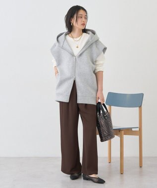 AMERICAN HOLIC ポンチZIPフーディーベスト Ivory